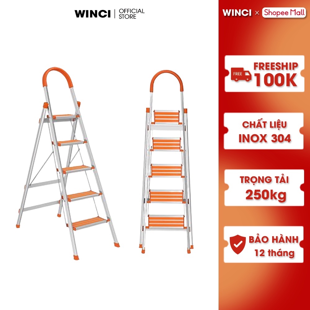 Thang Ghế đa năng nhiều bậc Winci, Chất liệu Inox 304 và Hợp Kim nhôm, WIN-T1