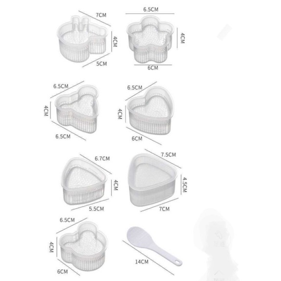 Khuôn cơm cho bé dụng cụ làm ép tạo hình bánh sushi bento ăn dặm tim sao gấu hoa quả hình thú dễ thương 2X MART