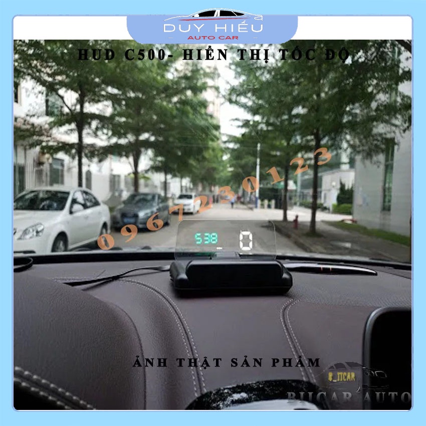 Bộ Hiển Thị Tốc Độ Trên Kính Lái HUD C500 Cắm Cổng OBD II Cao Cấp Led Và Cảm Biến Ánh Sáng Nhạy- Do choi xe hoi uy tin
