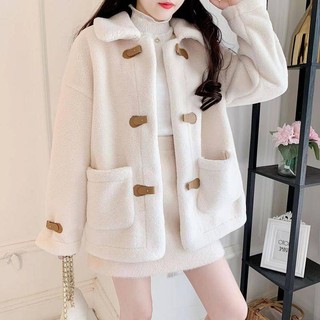 Áo khoác giả lông cừu dáng rộng phong cách hàn quốc thời trang thu đông cho nữ