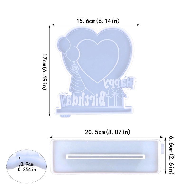 Khuôn Silicone Tạo Hình Khung Ảnh Chữ Happy Birthday