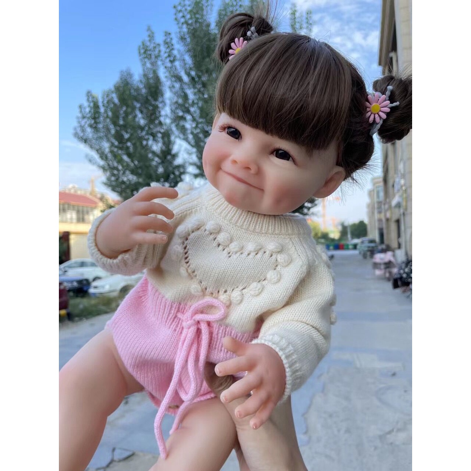 Búp Bê Em Bé Sơ Sinh 3d Bằng Silicon Mềm Tự Làm 55cm Có Thể Gắn Vào Bồn Tắm / Búp Bê barbie Có Thể Gắn Keo