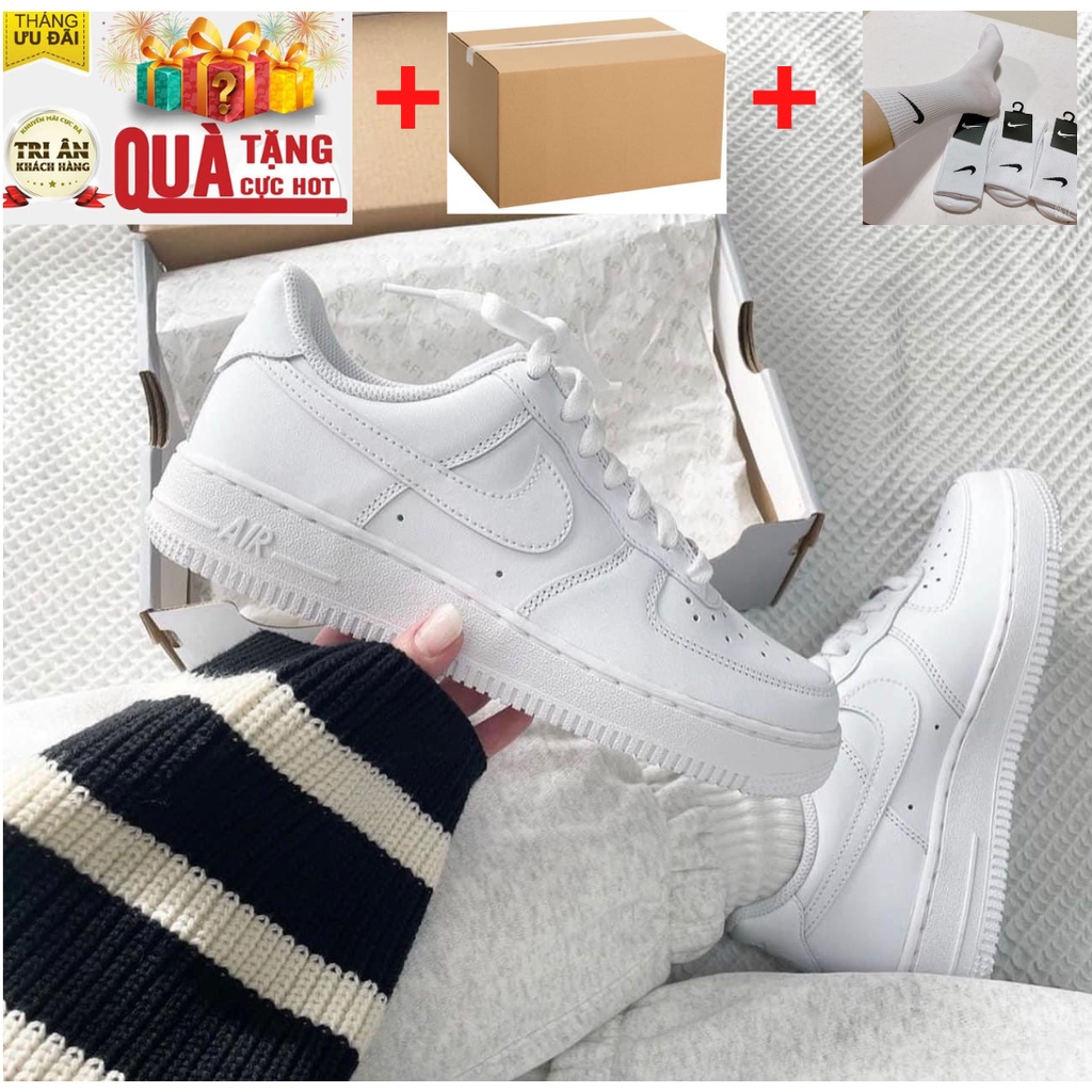 Giày_Nike Trắng , Giày_Nike Air Force 1 Trắng Cao Cấp Full Size Nam Nữ bản Classic cực xinh Full Box BILL{tặng box+ tất}