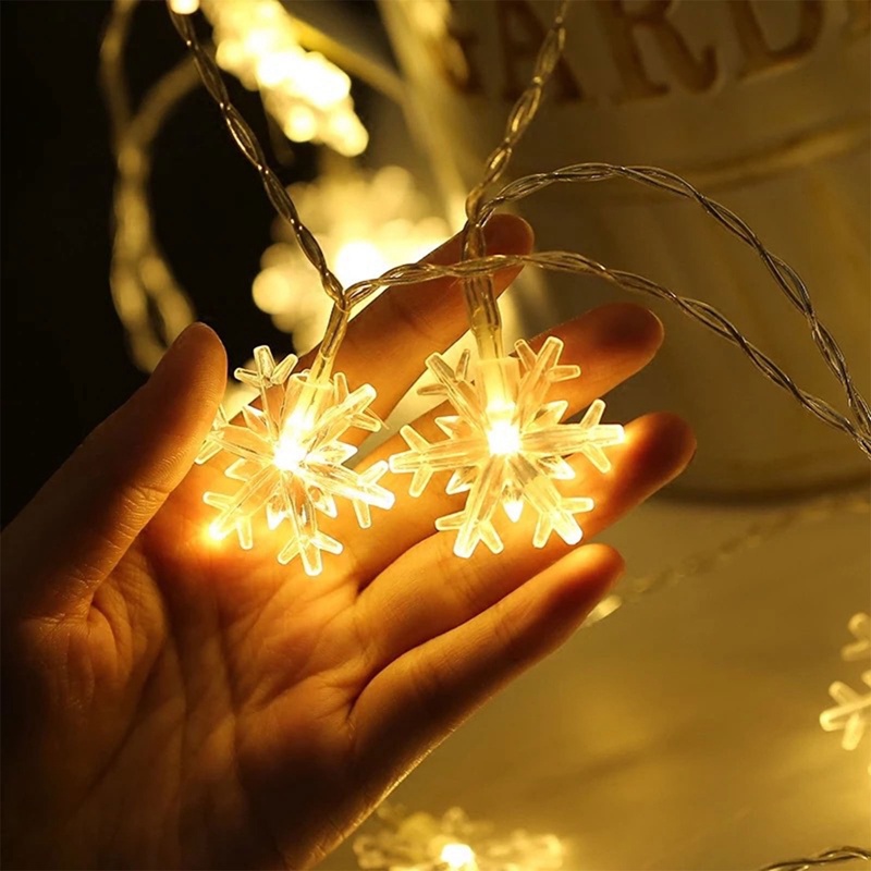 Dây Đèn Led 1.5 / 3M Hình Hoa Tuyết Trang Trí Giáng Sinh
