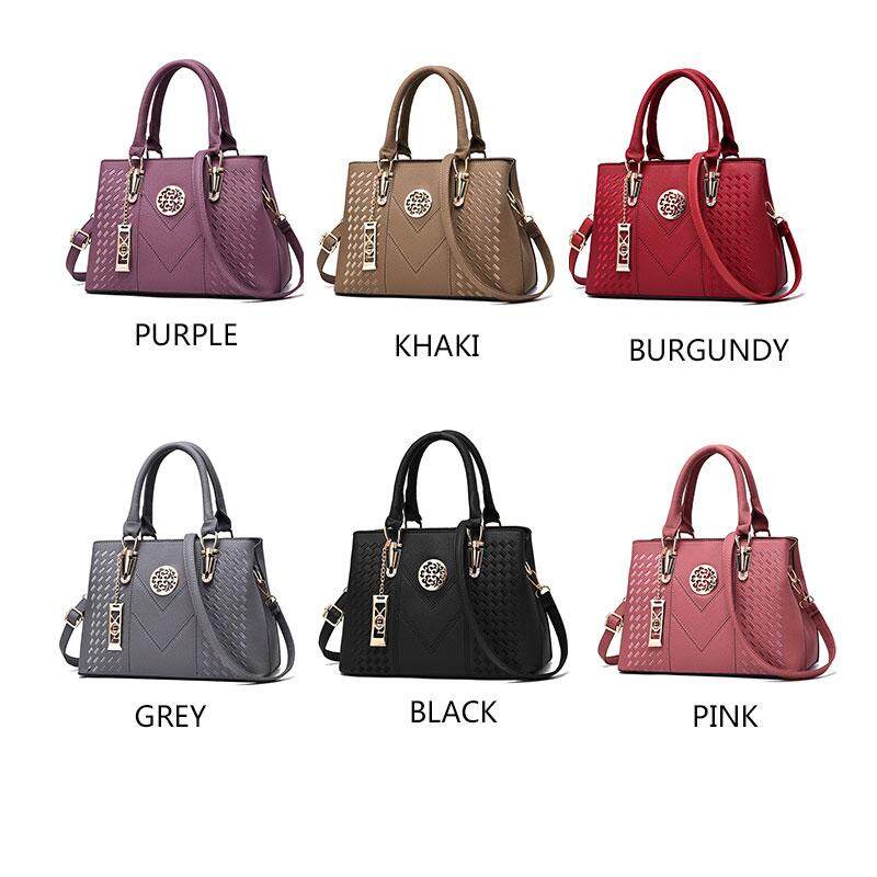 Menas Túi Xách Đeo Vai Sức Chứa Lớn Bằng Da PU Màu Trơn Thời Trang Dễ Phối Đồ