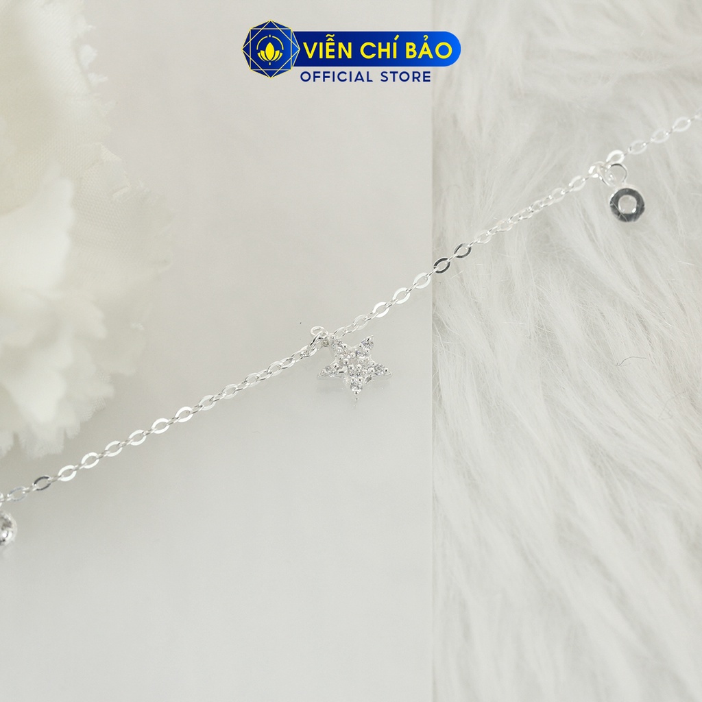 Lắc chân bạc nữ charm ngôi sao chất liệu bạc 925 thời trang phụ kiện trang sức Viễn Chí Bảo L400723