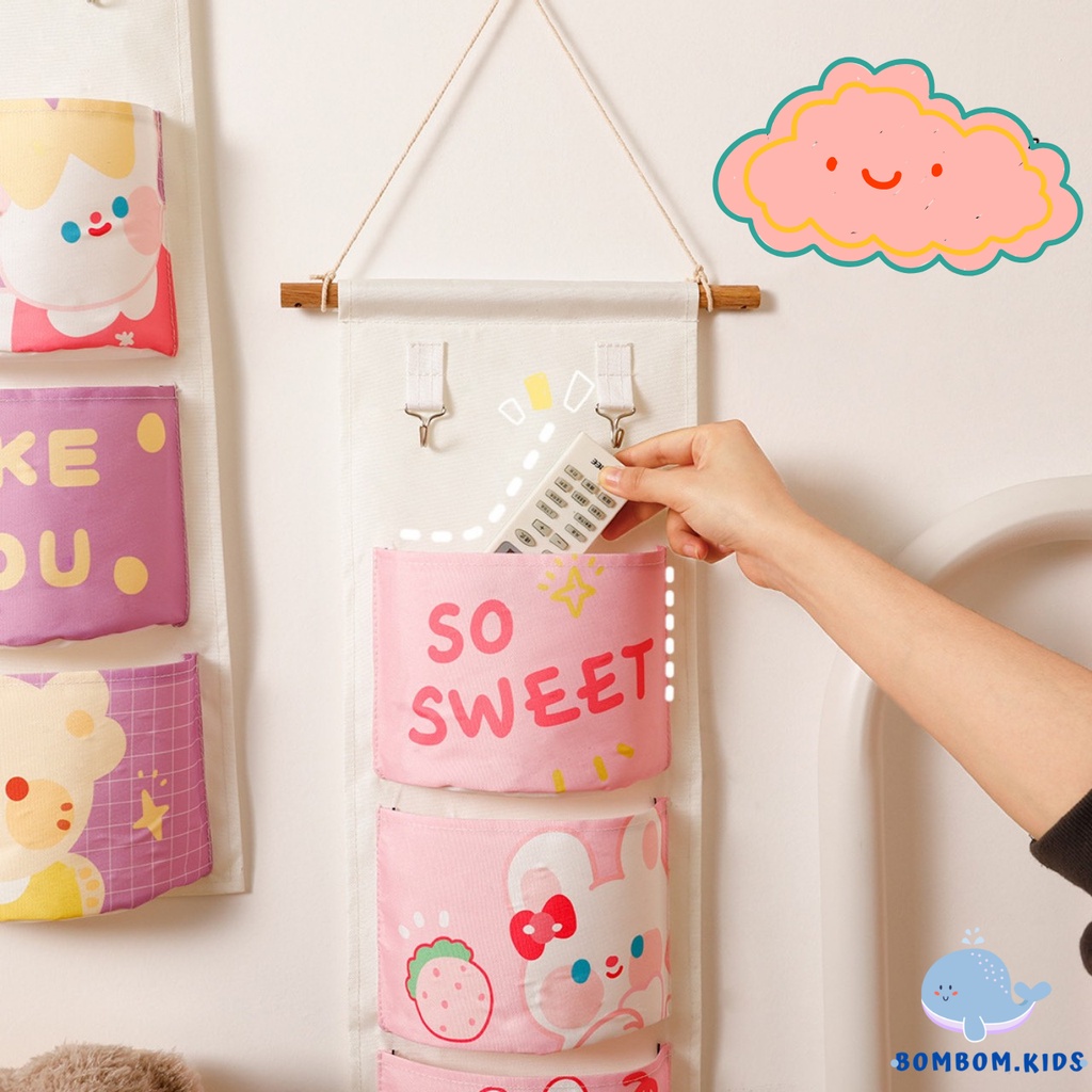 Túi vải treo tường đựng đồ đa năng 3 ngăn các mẫu đa dạng