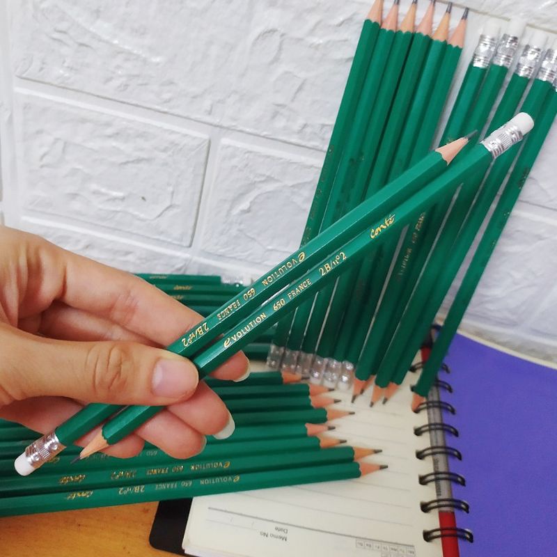 Bút chì gỗ đầu tẩy 2B XANH tiện lợi, dễ sử dụng(  loại chì mềm)- 1 cây