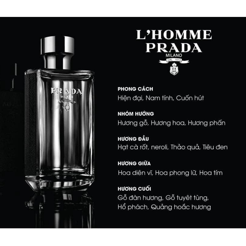 Nước hoa nam soái ca Prada L' Homme Milano pour homme EDT