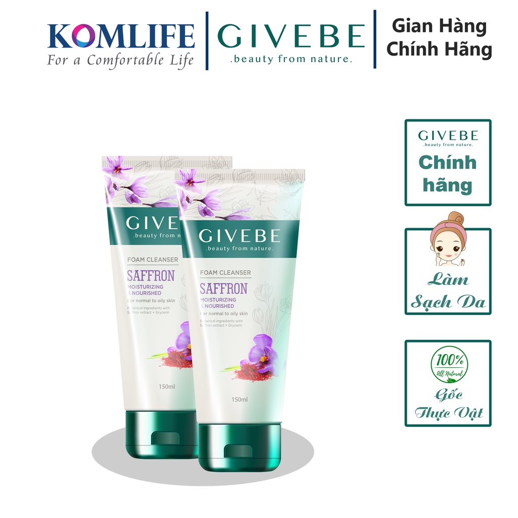 Sữa rửa mặt GIVEBE 150ml cấp ẩm ngăn mụn giảm nếp nhăn