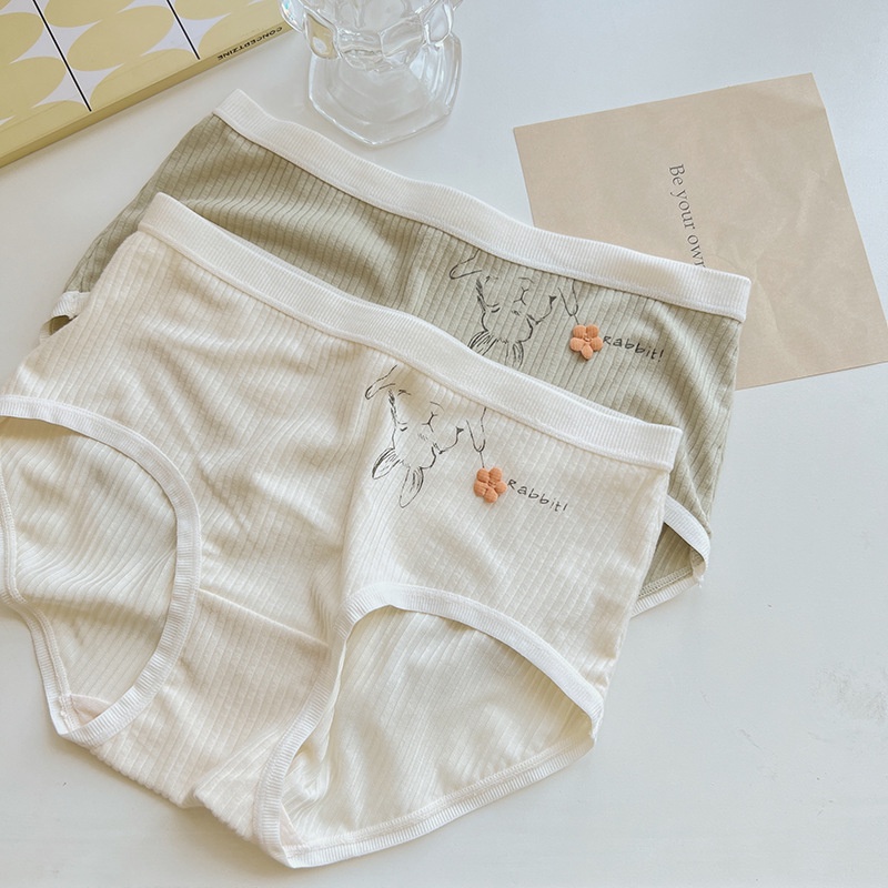 Quần Lót Co Giãn Thoáng Khí In Họa Tiết Thỏ Hoạt Hình Dễ Thương