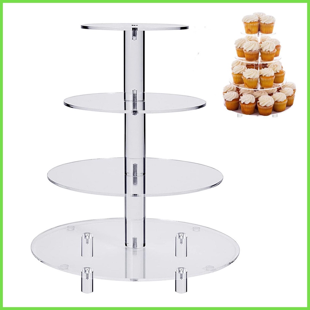 Giá Đỡ Trưng Bày Bánh Cupcake / Món Tráng Miệng 4 Tầng Hình Tròn Dành Cho Trang Trí smbvn smbvn