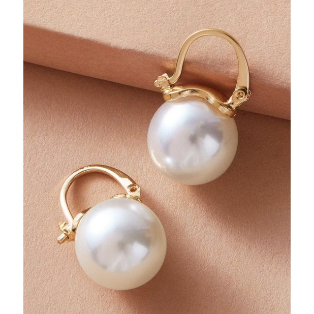 Bông tai tròn đính ngọc BBstore khuyên tai nữ mặc áo dài