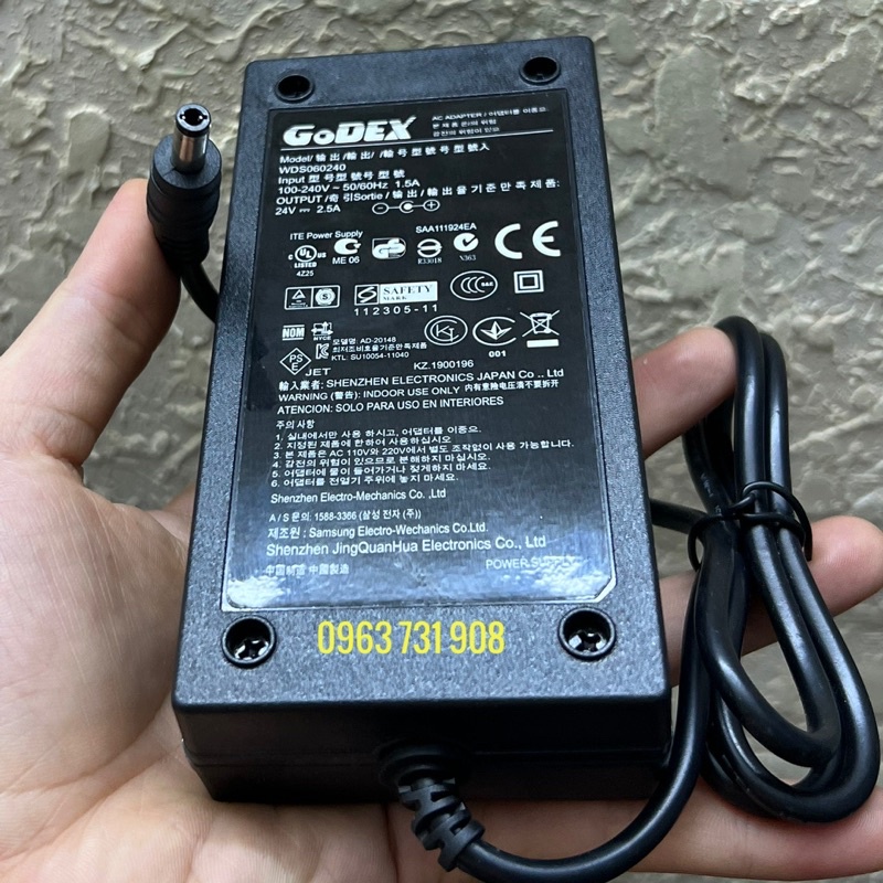 Nguồn 24V-2.5A máy in mã vạch godex g500 loại tốt