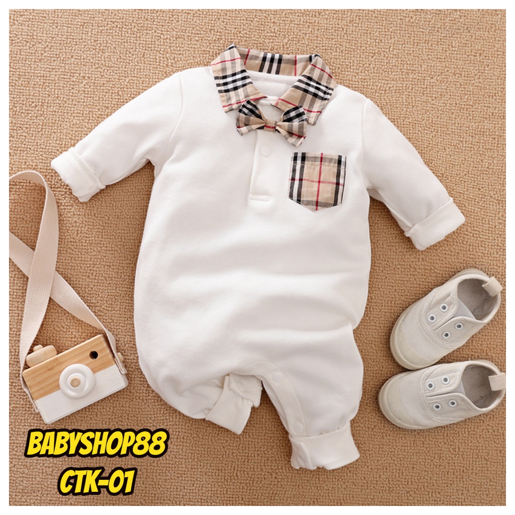 Quần áo trẻ em Bộ body dài tay công tử cho bé trai bé gái