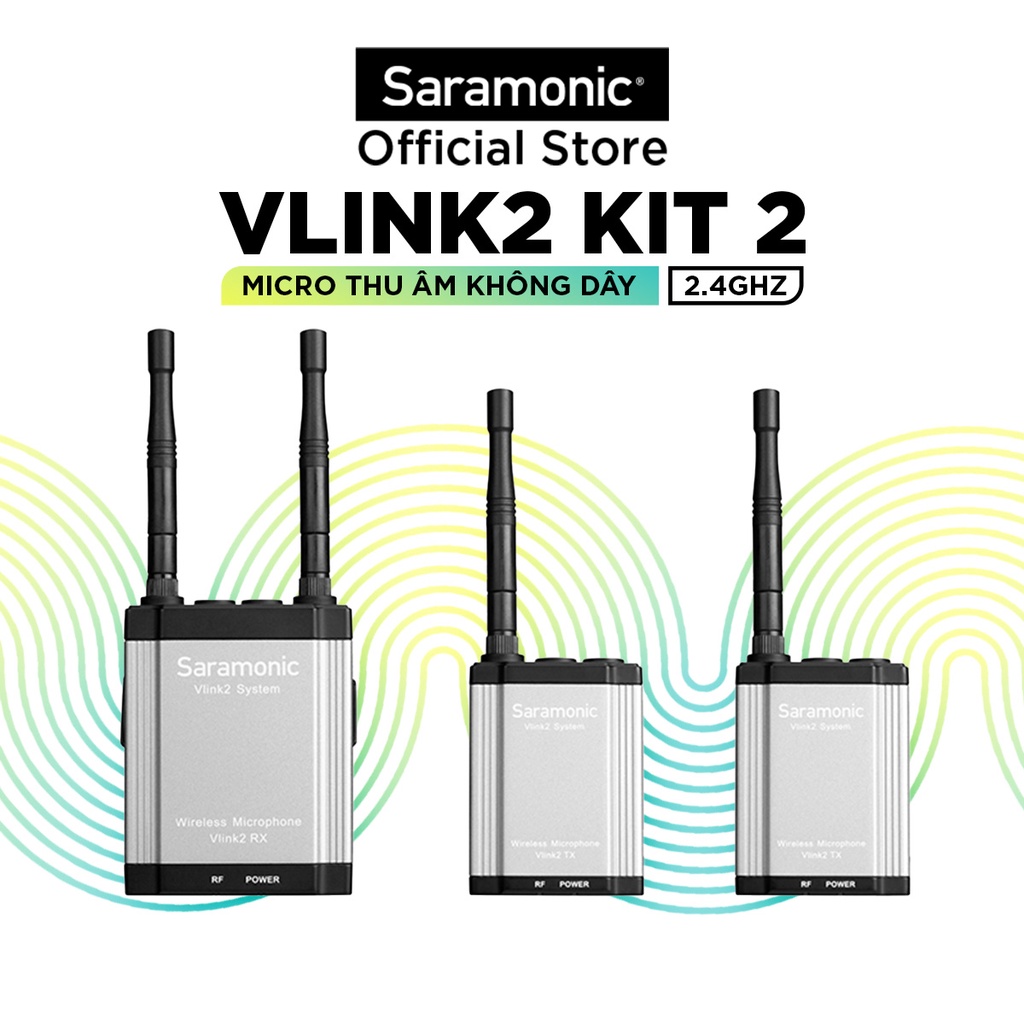 Bộ Micro Thu Âm Không Dây Saramonic Vlink2 Kit 2 -Sáng Tạo Nội Dung, Làm Phim, Vlog -Bảo Hành Chính Hãng 24 Tháng