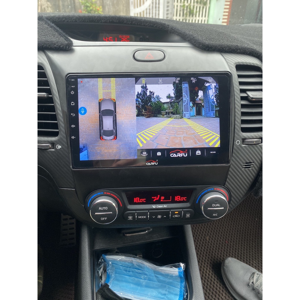 Màn hình Android Carfu G200s liền Cam 360 toàn cảnh  cắm sim 5G ver 2022