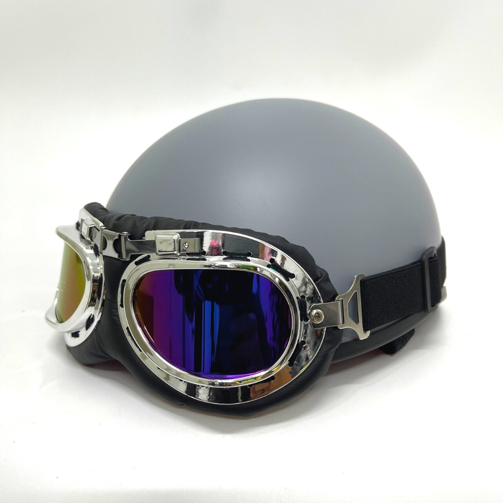 Mũ Bảo Hiểm Nửa Đầu Kèm Kính Phi Công, 16 màu hàng công ty