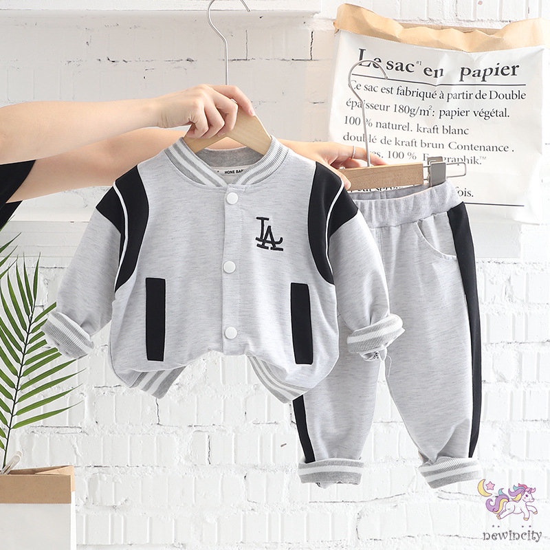 Bộ Áo Khoác Bóng Chày + Quần Thể Thao Năng Động Thời Trang Theo Phong Cách Hàn Quốc Cho Bé