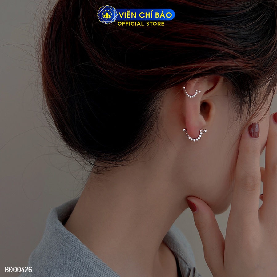 Bông tai bạc nữ hoa mặt trời chốt vặn chất liệu bạc 925 thời trang phụ kiện trang sức Viễn Chí Bảo B000426