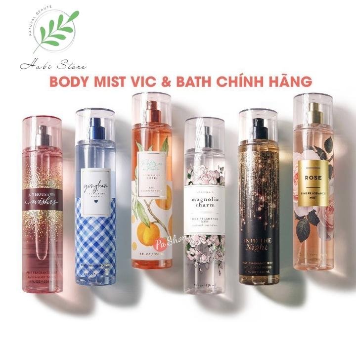 Xịt thơm toàn thân body mist Bath And Body Works hương nước hoa chính hãng (mãu thử)