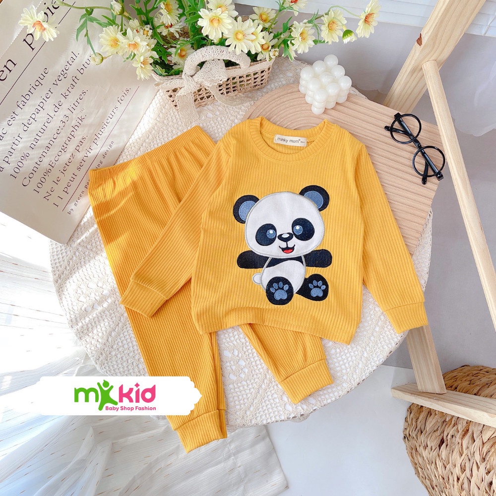 Bộ Thu Đông Cho Bé 💖 Bộ Len Tăm Dài Tay Minky Mom Cho Bé Trai Bé Gái Với Các Hình Thú Siêu Dễ Thương