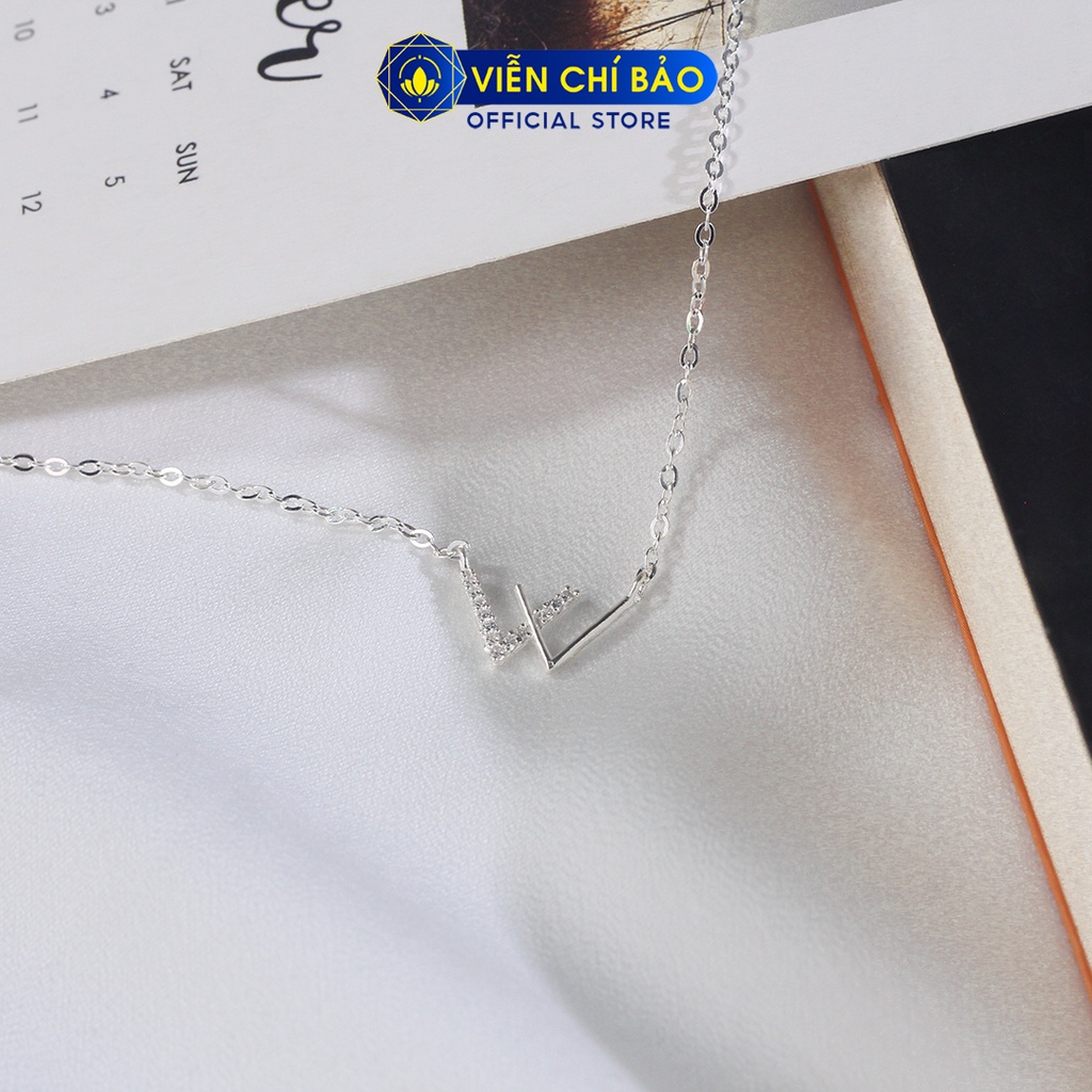 Dây Chuyền bạc nữ chữ W chất liệu bạc 925 thời trang phụ kiện trang sức Viễn Chí Bảo D400515