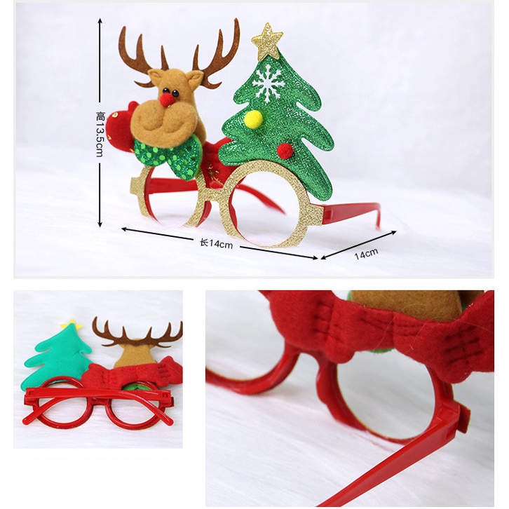 Kính noel - giáng sinh siêu dễ thương nhiều mẫu, mắt kính đáng yêu cho bé, kính hóa trang noel