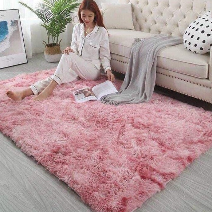 Thảm lông loang khổ lớn 1m6x2m trang trí phòng ngủ phòng khách