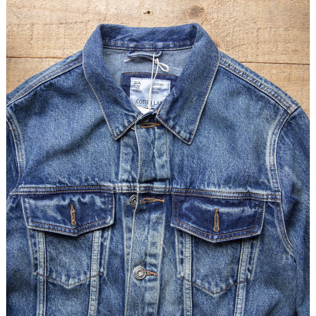 Áo khoác jean nam bụi bặm chất vải denim thời trang năng động trẻ trung LAB102