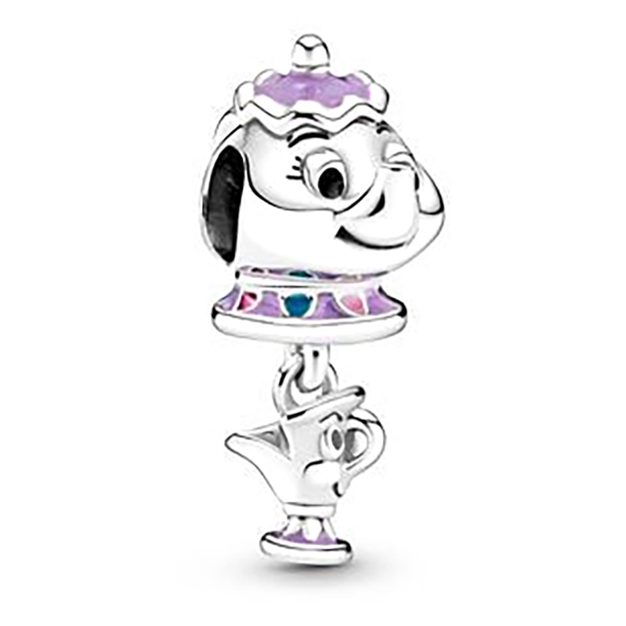Hạt Charm Màu Bạc Hình Trái Tim / Bông Hoa / Trái Tim Màu Sắc Xinh Xắn Dùng Làm Mặt Dây Chuyền / Tai