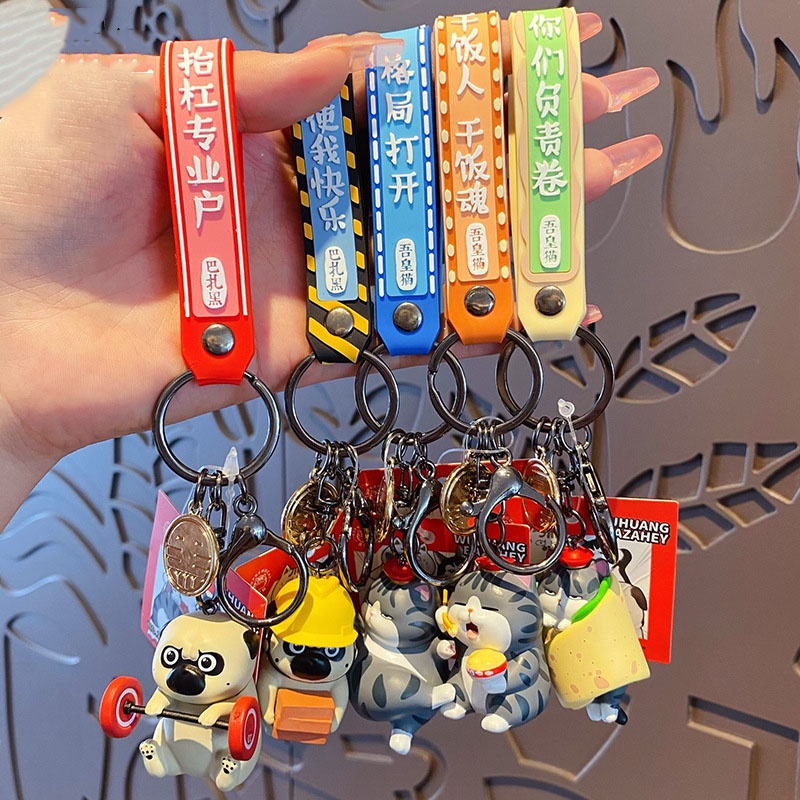 Móc khóa Chó mèo hoàng thượng mẫu mới nhất 2023 biểu cảm dễ thương Ráp trang trí balo, túi xách, ví mini, điện thoại