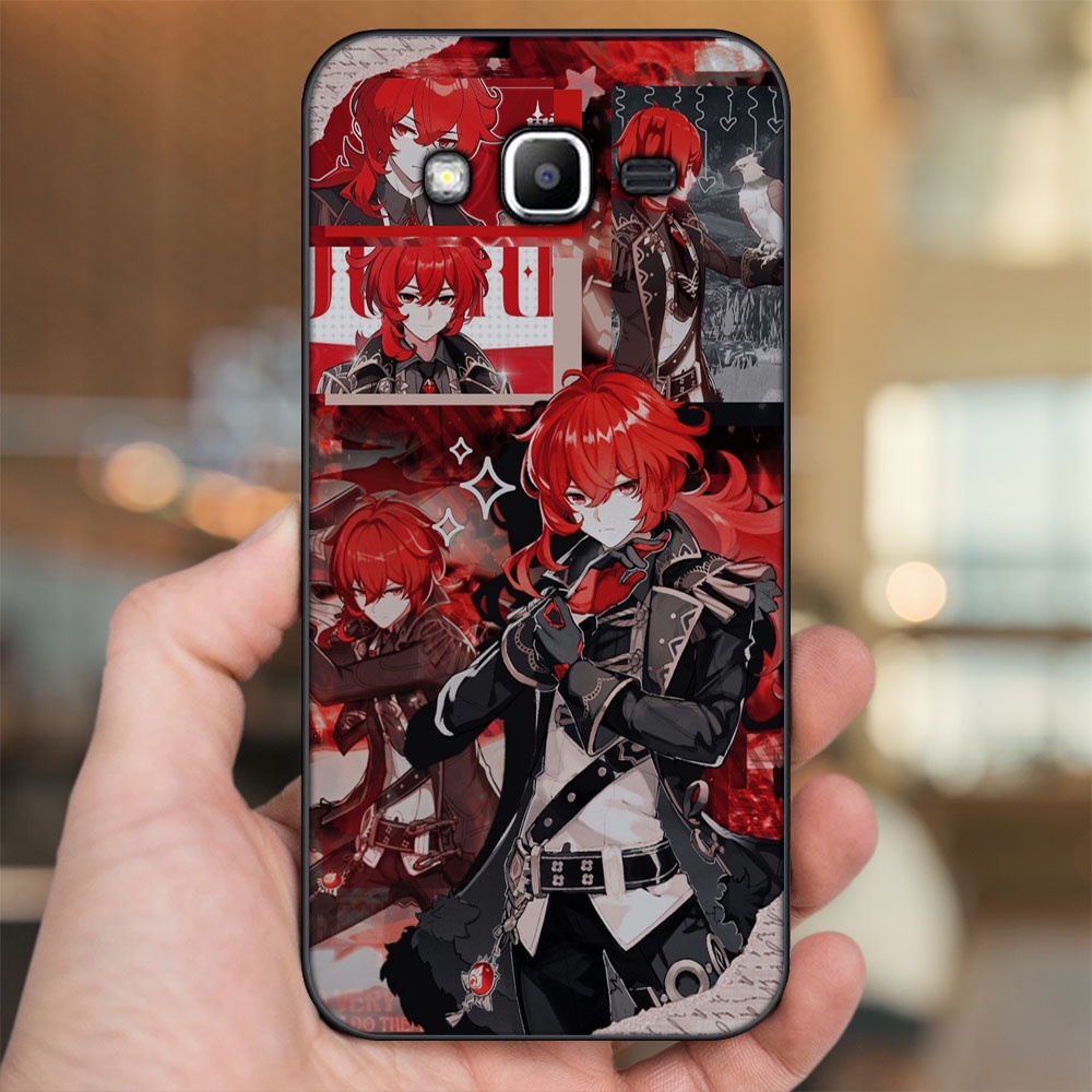 Ốp lưng Samsung J2 Prime, J3 2016, J5 2015 viền đen in hình Diluc Genshin Impact