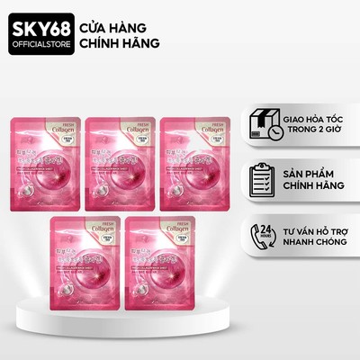 Combo 5 Mặt Nạ Tái Tạo Da Từ Collagen 3w Clinic Fresh Collagen Mask Sheet 23ml x 5