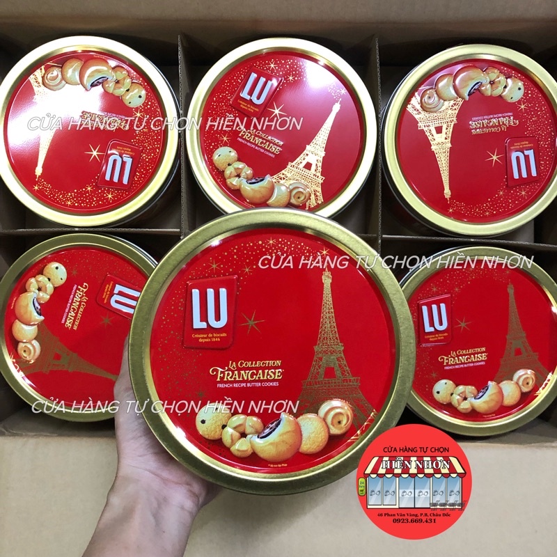 Bánh quy bơ thập cẩm LU hộp 180g , Làm tháp bánh trưng Tết