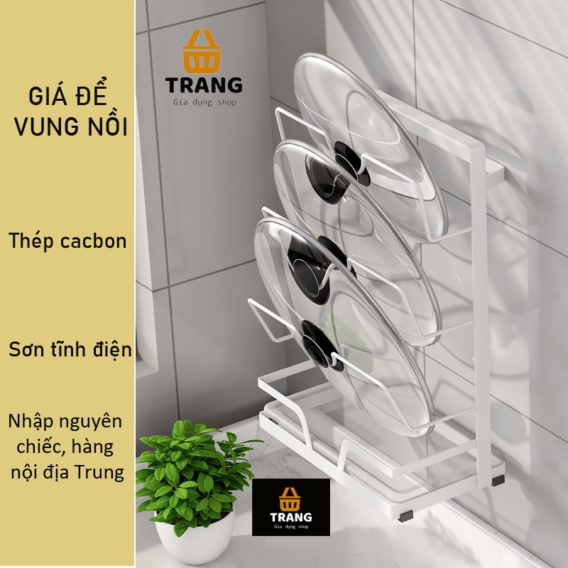 Kệ để nắp vung nồi treo tường không cần khoan, giá để vung nồi cao cấp