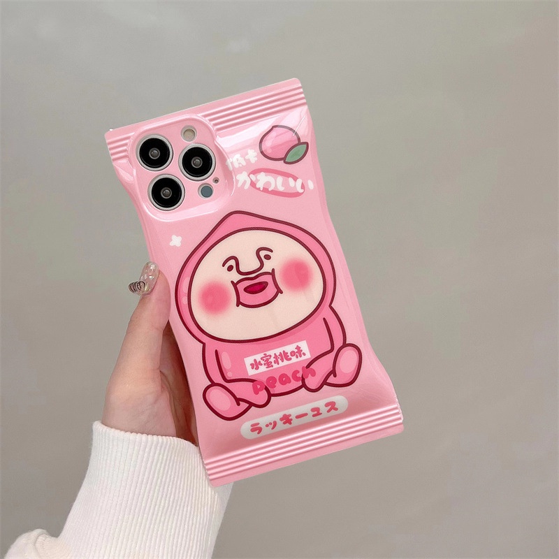 Ốp lưng iphone vỏ kẹo nền bóng đào cute 6/6splus/7/7plus/8/8plus/x/xr/xs/11/12/13/14/pro/max/plus/promax- Awifi Y5-14 | BigBuy360 - bigbuy360.vn