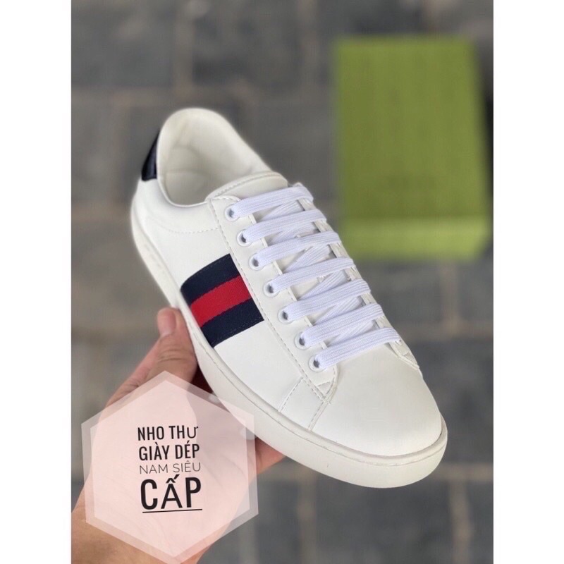Gucci ace 3 sọc hàng 11. Giày Gc nam nữ trắng sneaker Full hộp