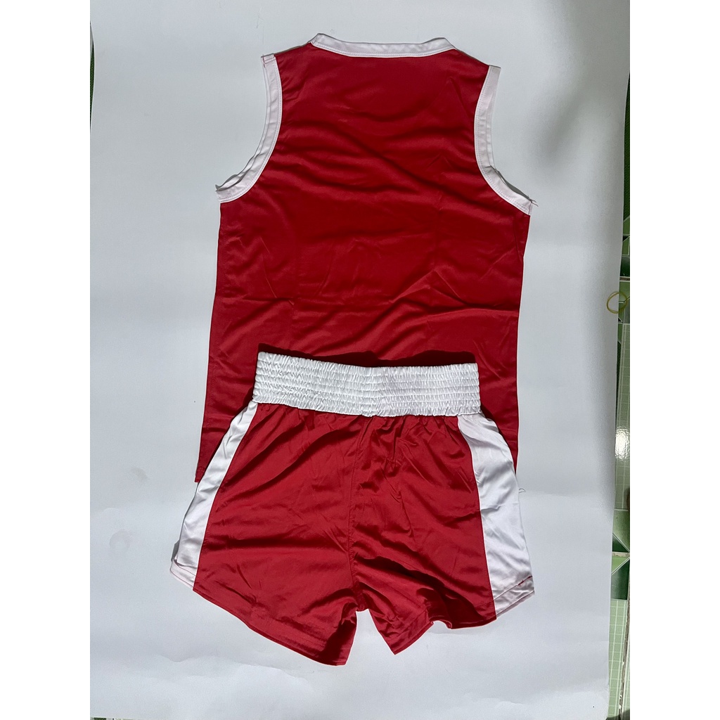 Quần áo KickBoxing PT XANH - Xanh, Đỏ