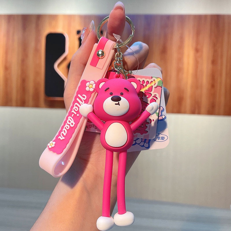 Móc Khóa Hình Quả Mọng / Chú Gấu Bằng Nhựa pvc Dễ Thương
