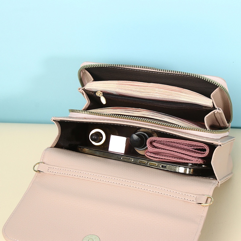 Túi Đeo Chéo Màu Trơn Đa Năng Phong Cách Hàn Quốc Cho Nữ