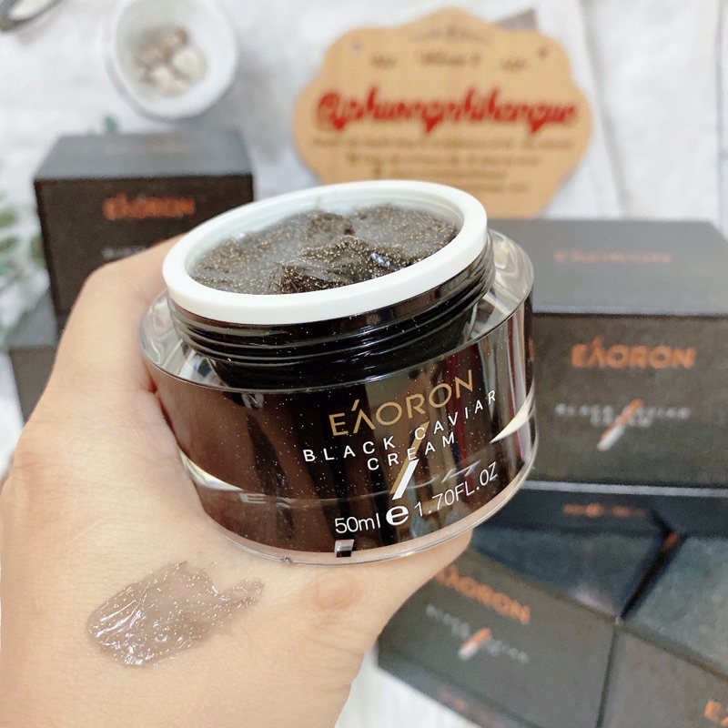 EARON KEM TRỨNG CÁ HỒI EAORON BLACK CAVIAR CREAM 50ml - DATE 02/2026