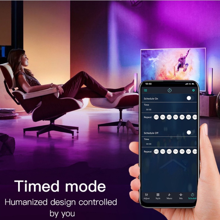 Thanh Led xoay sau màn hình + Để Bàn nhảy Theo Nhạc 29cm fullbox seal