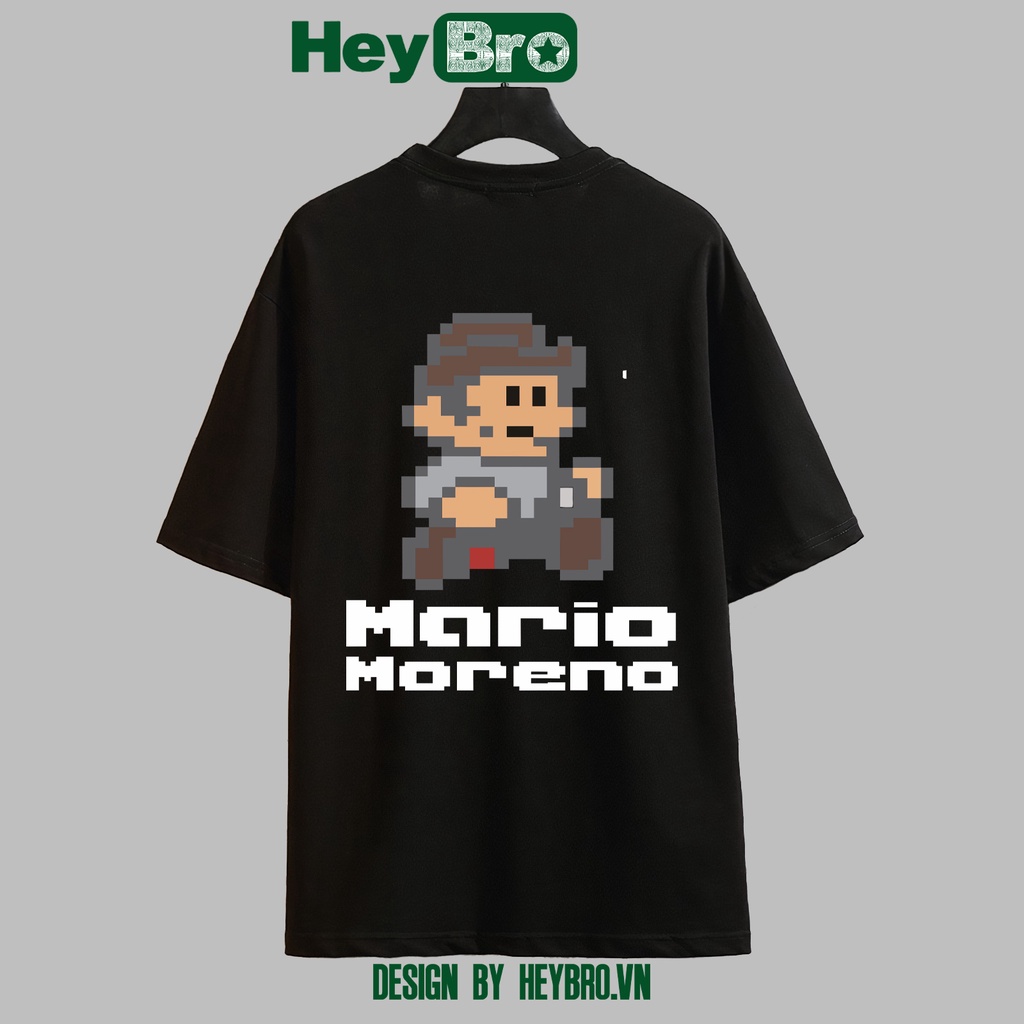 Áo thun unisex nam nữ tay lỡ form rộng Local Brand HEYBRO thế hệ genz MARIO