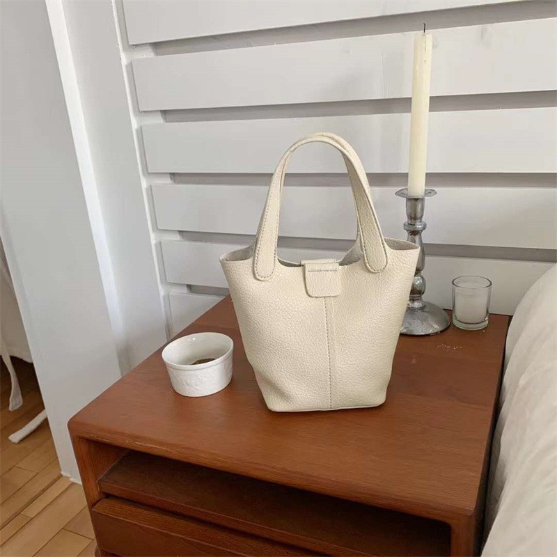 Ielgy Túi Xách Da Mềm Họa Tiết Vân Vải Phong Cách Hàn Quốc Cho Nữ