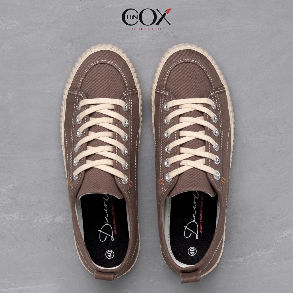 Giày Sneaker Vải Unisex DINCOX D27 Đơn Giản Hiện Đại Chocolate