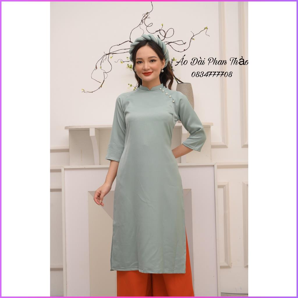 Áo Dài Nữ Cách Tân Một Màu Chất Lụa Siêu Đẹp - Áo Dài Nữ Tây Thi Lụa Cao Cấp  - Shop PT