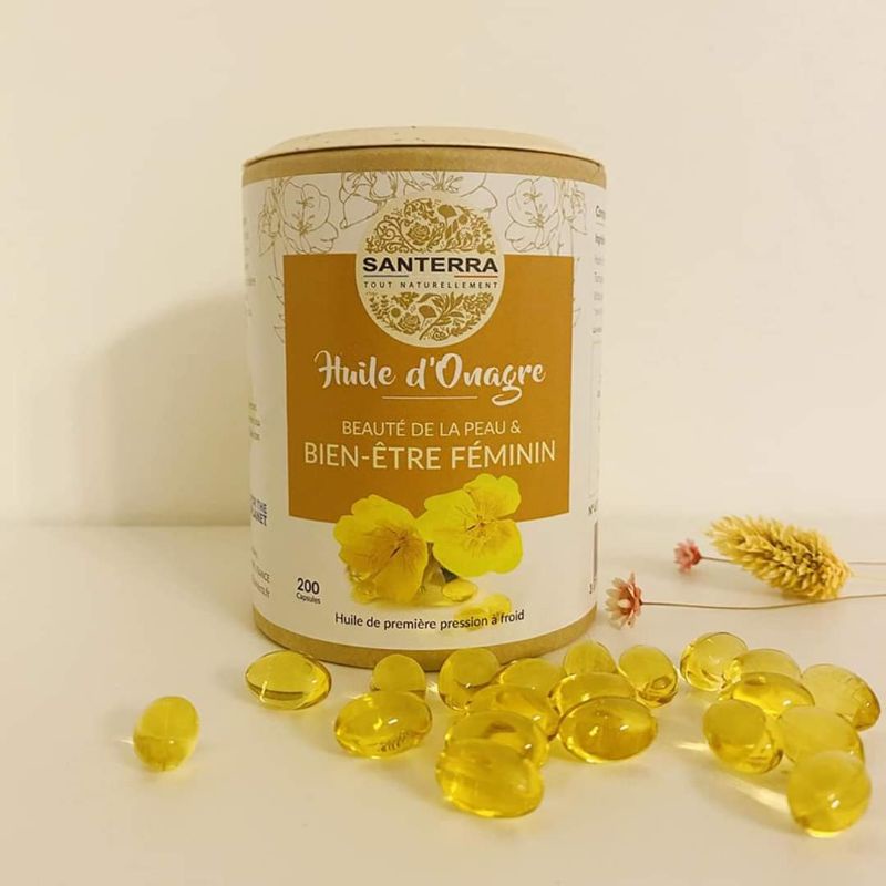 Viên Uống Dầu Hoa Anh Thảo SANTERRA Pháp, Cân Bằng Nội Tiết Tố Nữ 200 Viên