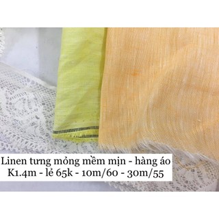 Vải Linen Tưng mỏng - Váy đầm cần lót