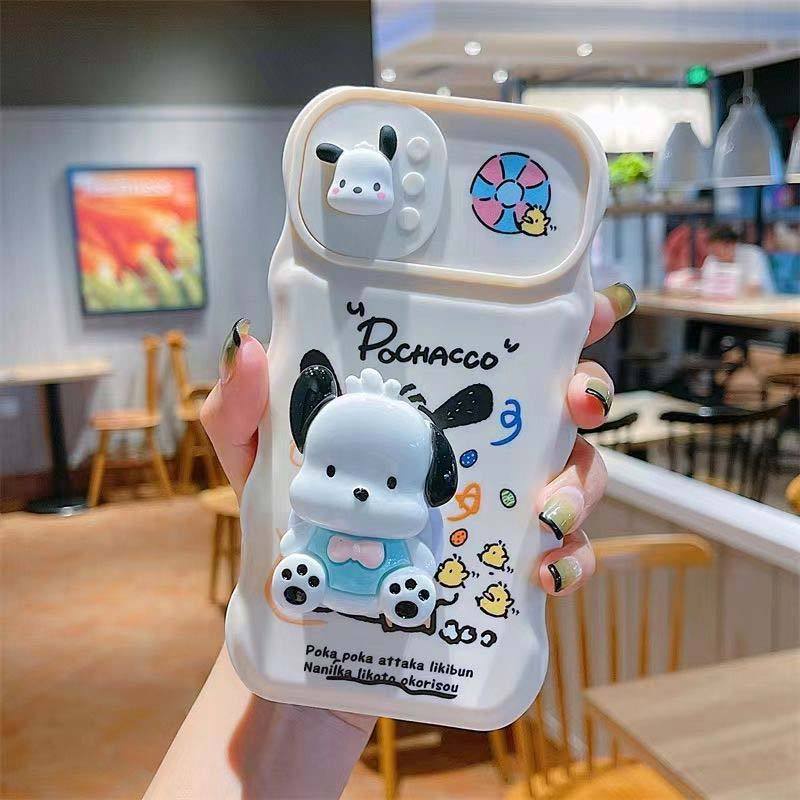 Ốp Điện Thoại In Hình Chú Chó Hoạt Hình Có Giá Đỡ Cho iPhone 14 13 12 11 Pro Max 7 8 Plus Xr Xs Max